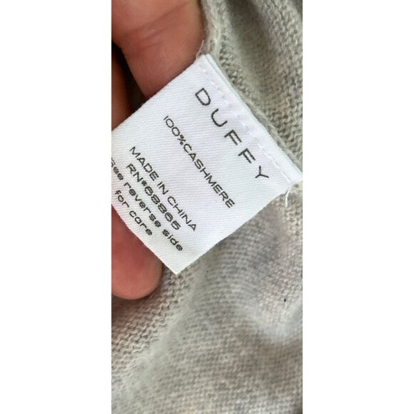 Gray Duffy 100% Cashmere Knit Sweater With Back Tie Detail & High-Low Hem - Picture 3 of 9